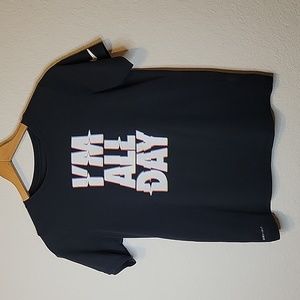 Nike Tee Athletic Cut Dri-Fit Boys size XL Black Tee Shirt